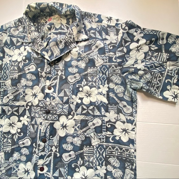 The Hawaiian Original Hilo Hattie Men's Shirt Guitar Ukelele Flowers Size XL USA - Picture 8 of 14